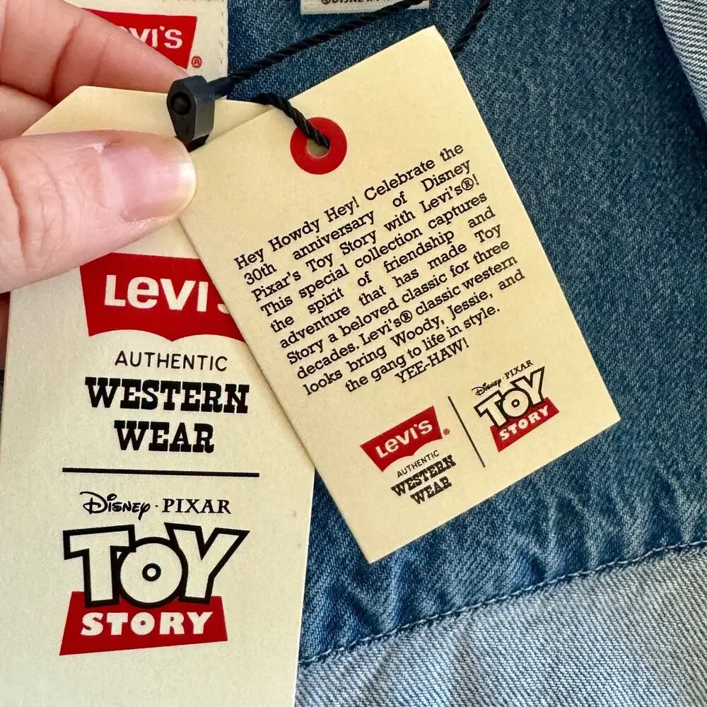 Levi's x Toy Story Denim Western Shacket Jean Shirt Jacket Size Large Unisex NWT - Picture 16 of 16